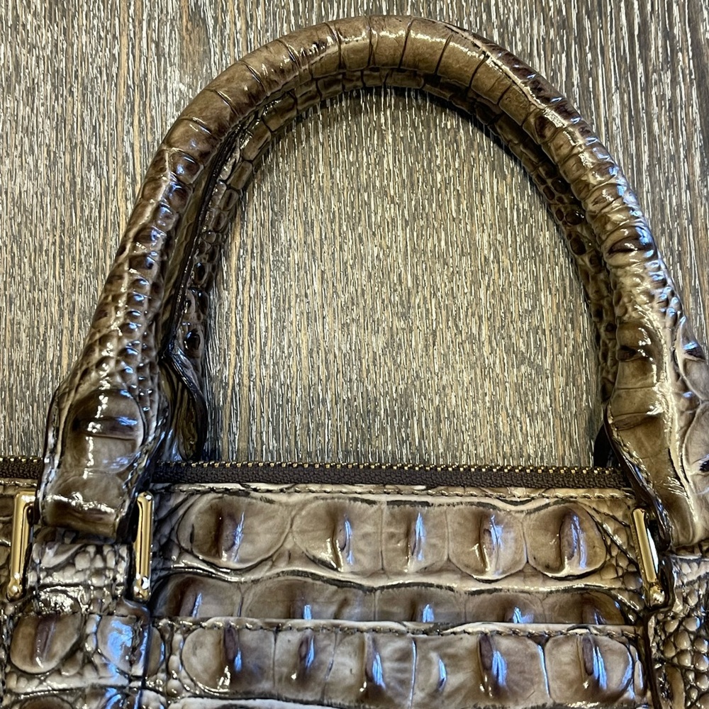 Brahmin Brown Embossed Leather Handbag - Picture 8 of 15
